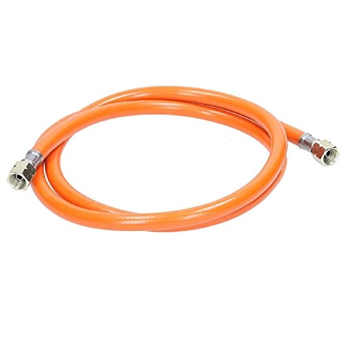 ECD Germany Manguera de Gas 150 cm - 2x 1/4" links - G 1/4 LH-ÜM x RVS 8-10 bar - Manguera de Media Presión de Gas Propano Tubo Conexión de Butano