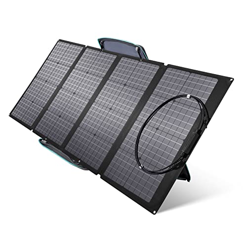 ECOFLOW Panel Solar Portátil 160W para Generador de Energía, Cargador Solar Plegable Fijable a Soporte Ajustable, Resistencia al Agua IP67 para Acampadas al Aire Libre, Autocaravanas