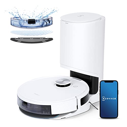 ECOVACS DEEBOT N10 Plus Robot Aspirador con Mopa 4300Pa, Estación de Vaciado automático, 300 min, 400 m², Navegación láser TrueMapping 2.0 dToF, Detección alfombras, Limpieza Personalizada