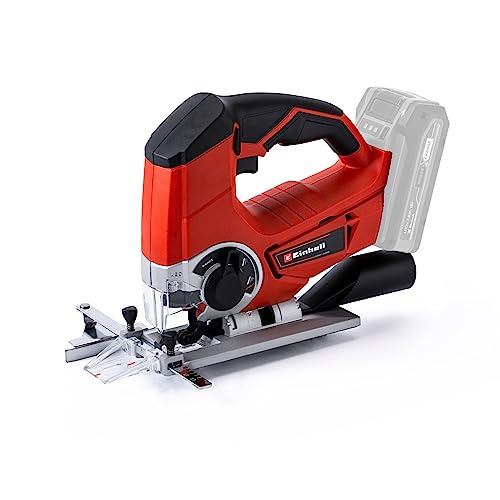 Einhell Sierra caladora con batería recargable - TE-JS 18/80 Li-Solo, sistema de 18 V, 2400 1 / min, profundidad de corte máx. 80 mm, suministro sin batería y sin cargador