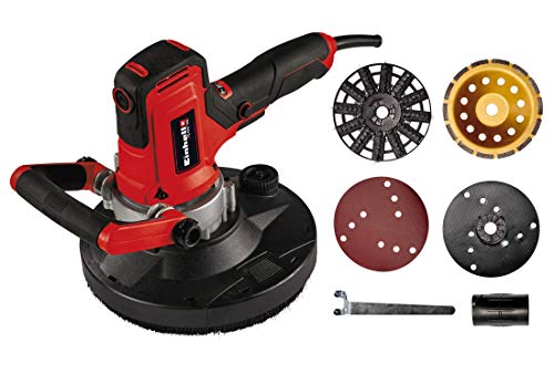 Einhell Sistema de pulido de paredes TE-DW 180 (1300W, 180mm Papel de lija -Ø, incl. disco de esmerilado con micro velcro, Rueda de copa de diamante, Cepillos de acero, 6 Muelas)