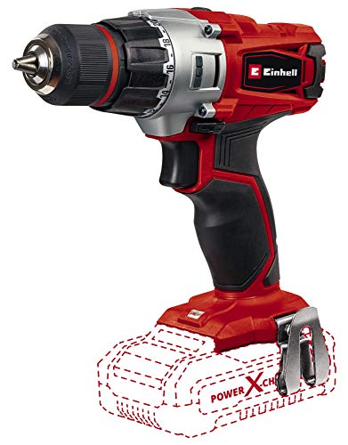 Einhell Taladro inalámbrico a batería - TE-CD 18/2 Li Power X-Change - 18 V, par máx. 44 Nm, caja de cambios de 2 velocidades, 21 niveles de par, LED incluido, sin batería ni cargador