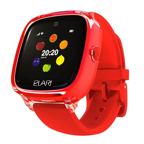 Elari 2G Reloj Inteligente Niño y Niña GPS Localizador y Llamadas Bidireccionales Audio, Chat de Voz, Botón SOS, Impermeable, Cámara, Juegos KidPhone Fresh (Rojo)