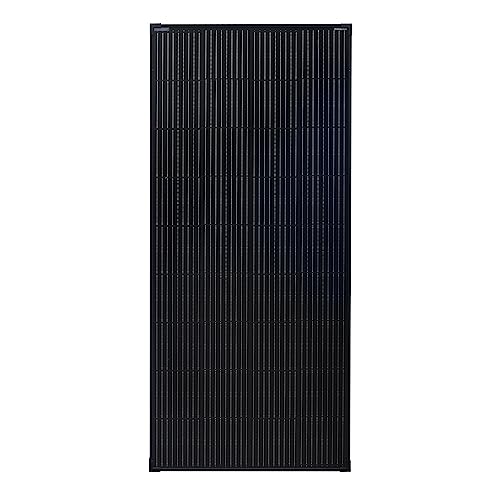 enjoy solar Panel solar monocristalino de 200 W, 12 V, PERC 9BB, módulo solar, Adecuado para caravanas, balcones, casetas de jardín, barcos (mono 200 W negro)