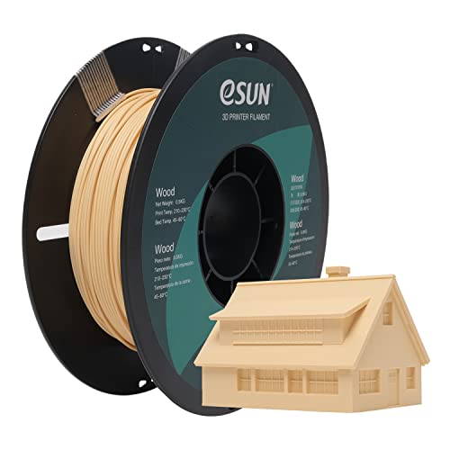 eSUN Filamento PLA Madera 1.75mm, Impresora 3D Filamento PLA Madera, Precisión Dimensional +/- 0.05mm, 0.5KG Carrete (1.1 LBS) para Filamento de Impresión 3D, Color de Madera