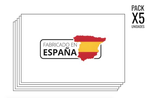 Fabricado en España - Etiquetas Fabricado En España - Carteles Fabricado En España - Para Tiendas - Escaparates - Ropa - etc... Pack 5 unidades