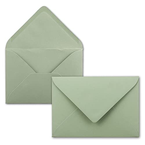 FarbenFroh Sobres de color verde eucalipto, 100 unidades, DIN C5, 22,0 x 15,4 cm, adhesivo húmedo, sin ventana, tarjetas de Navidad, felicitaciones