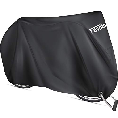 Favoto Funda para Bicicleta Exterior, 210D Oxford Cubierta Protector Impermeable al Aire Libre contra Lluvia UV Polvo Nieve para Bicicleta Montaña Carretera, 200x70x110cm Negro