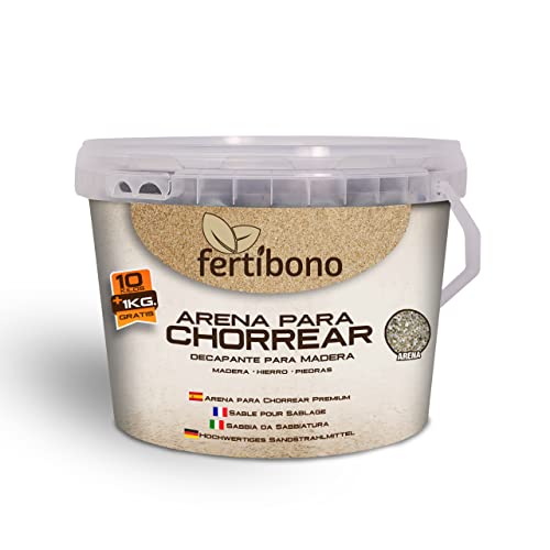 FERTIBONO Arena para Chorrear, Profesional, Granulometría Fina y Homogénea. (11 Kg), Potente Abrasivo, Ideal para Eliminar Oxido y Pintura con Precisión, en equipos de Chorreado de Arena y Aire