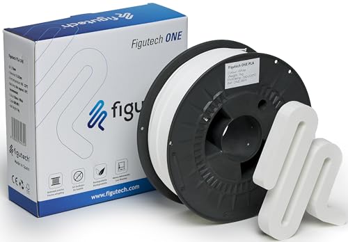 Filamento PLA 1.75mm 1kg Blanco, Figutech ONE filamento 3D, precisión +/- 0.02mm, PLA optimizado para impresora 3D, alta adherencia y resistencia, fluidez mejorada
