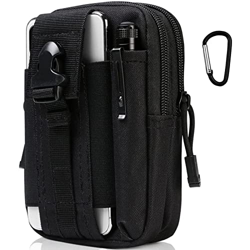 flintronic Bolsa Cintura Táctica, Bolso Cinturón Militar Compacto 1000D Nylon para Herramientas Pequeñas de Multiusos Teléfono Móvil al Aire Libre Deportes Senderismo y Camping, con Mosquetón