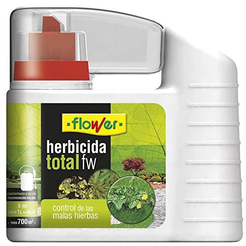 Flower Herbicida Total Concentrado, Control de Malas Hierbas, Acción Sistémica, Ideal para Jardín, Linderos y Márgenes de Caminos, Diluir y Pulverizar, 350 ml