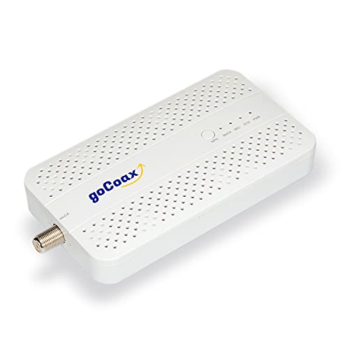 goCoax Adaptador Moca 2.5 con Puerto Ethernet de 2.5 GbE. Moca 2.5. 1x 2.5 GbE. Proporcionar Ancho de Banda de 2.5 Gbps con Cables coaxiales existentes. Blanco (Paquete único, MA2500D)..