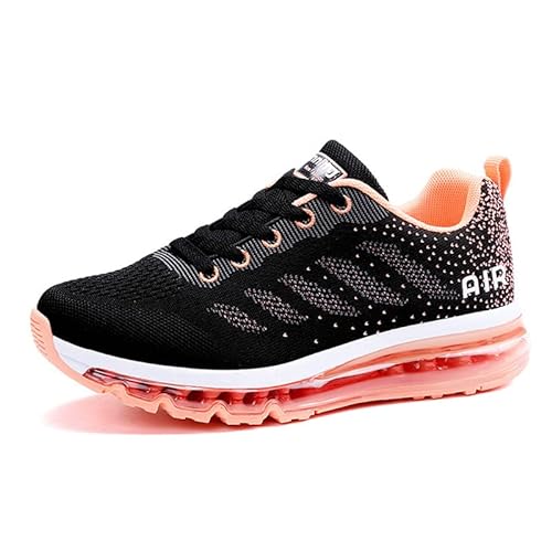 gojiang Zapatillas Hombres Mujeres Air Running Zapatos de Asfalto Deportivosde Running para Aire Libre y Calzado Deportivo Gimnasio Casual Cómodo Antideslizante Atlético Tenis Negro Rosa 38 EU