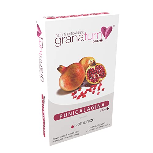 Granatum Plus | Extracto de Granada | Punicalagina Plus | Pomanox | Complemento Alimenticio | Origen España | Polifenoles (1 Caja de 28 Cápsulas)