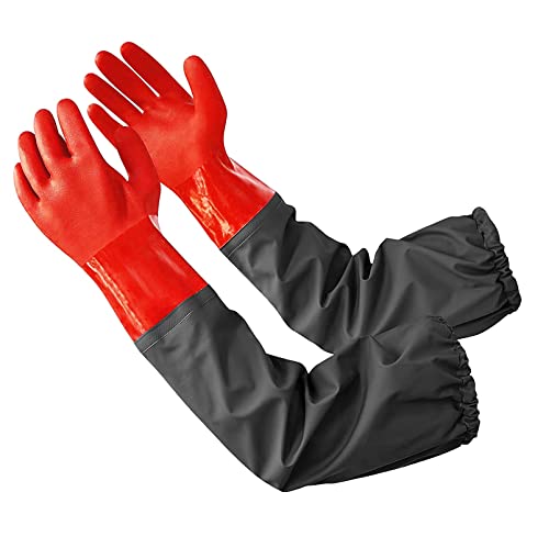 Guantes impermeables para meterlos al agua, guantes de manga larga extralarga para hombres, rojo