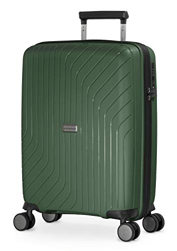 Hauptstadtkoffer -Serie TXL: carritos, maletas rígidas, equipaje de mano y equipaje de papelería, equipaje ultraligero y robusto, verde oscuro, bolsa enrollable para portátil, funda tipo carrito para