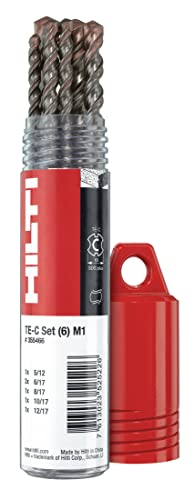 Hilti 2224211 Juego de 6 brocas helicoidal M1 para TE-C SDS Plus (1x5/12, 2x6/17, 1x8/17, 1x10/17, 1x12/17. Accesorios para taladro atornillador)