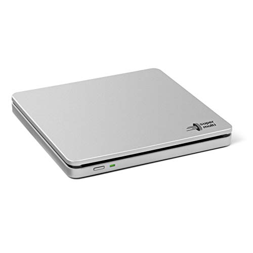 Hitachi-LG GP70 External DVD Drive, Slim Portable DVD Player/Writer for Laptop, Desktop PC, USB 2.0, Windows and Mac OS Compatible, M-Disc Support, 8x Read/Write Speed - Silver