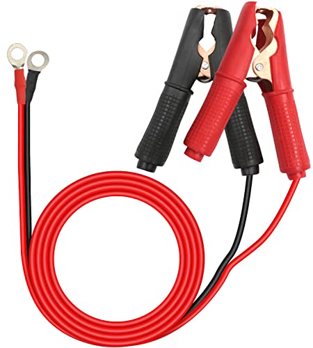 HuaLiSiJi Pinzas Cable Bateria 12V-24V Pinzas Cocodrilo Baterias Pinzas para Batería 14AWG 30A, Material de Cobre Puro con Fundas Aislantes, para Baterías de Automóviles Otros Equipos (1m)