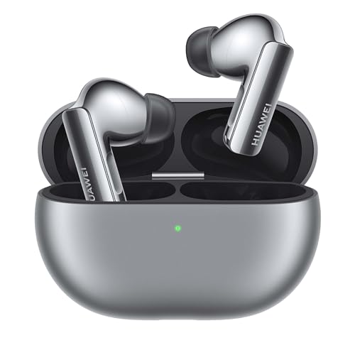 HUAWEI FreeBuds Pro 3 Auriculares Inalámbricos, Sistema de Sonido Hi-Res Dual Driver, Cancelación de Ruido Inteligente, Llamadas de Mayor Calidad, Batería hasta 31 Horas, Android & iOS, Plateada