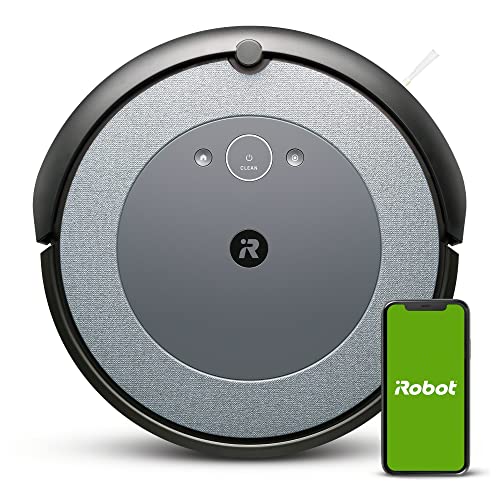 iRobot Robot Aspirador con conexión Wi-Fi Roomba i515240 con mapeo Inteligente, Limpieza por Habitaciones, Dos cepillos de Goma multisuperficie, Ideal para Mascotas, Color Gris Claro