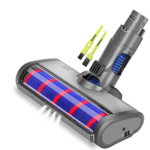 Italdos Cepillo Motorizado compatible para Dyson V6 DC58 DC59 DC61 DC62 Cepillo Eléctrico Turbo a Rodillo con Cerdas Suaves para Parquet Baldosas con Luz LED Automática