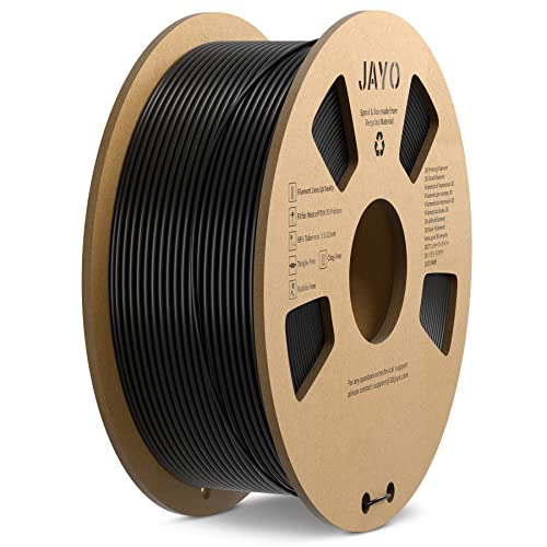 JAYO PLA Filamento de 1,75 mm, filamento de impresora 3D, precisión dimensional +/- 0,02 mm, bobina de 1,1 KG (2,4 libras), filamento perfectamente enrollado, Negro 1100G