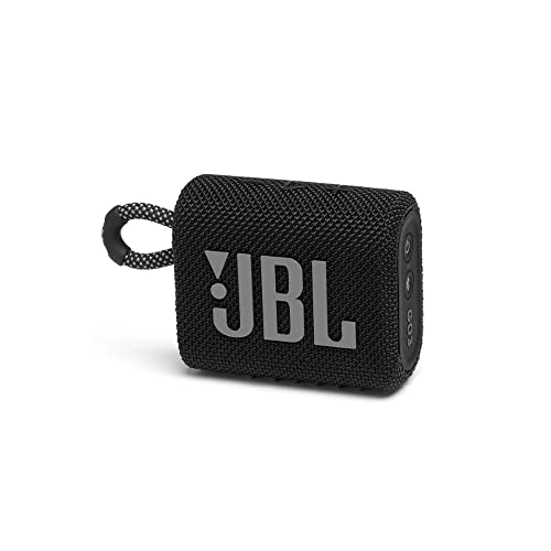 JBL GO 3 - Altavoz inalámbrico portátil con Bluetooth, resistente al agua y al polvo (IP67), hasta 5h de reproducción con sonido de alta fidelidad, negro