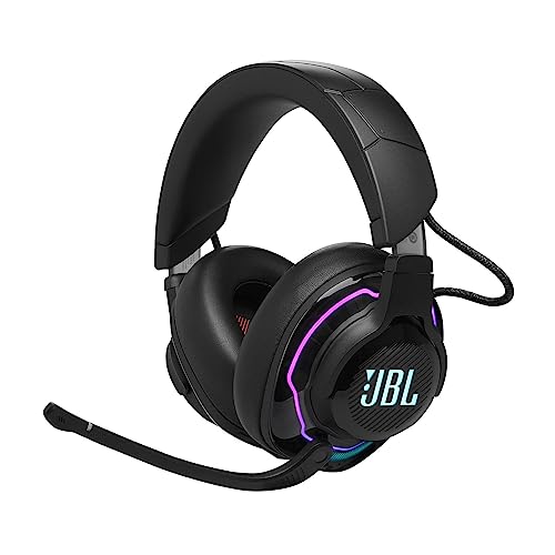 JBL Quantum 910 Auriculares True Wireless Bluetooth, con cancelación de ruido adaptable, función gaming y carga, micrófono boom incorporado, negro