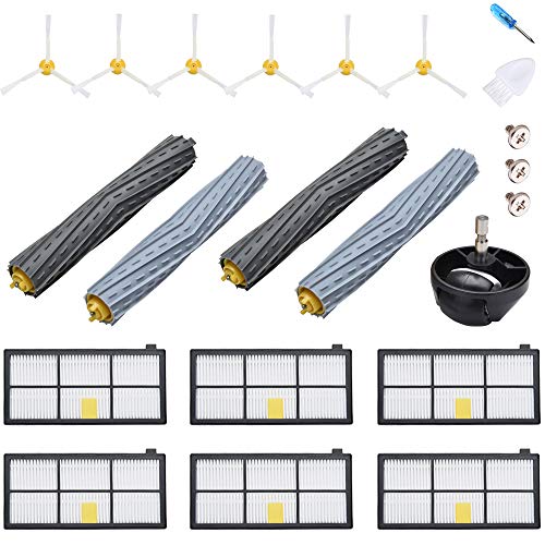 JoyBros Accesorios Recambios para iRobot Roomba 800 900 Serie 981 980 971 976 966 960 866 870 895 891, 2 Cepillos Principales (Rodillos) 6 Filtros 6 Cepillos Laterales 1 Rueda