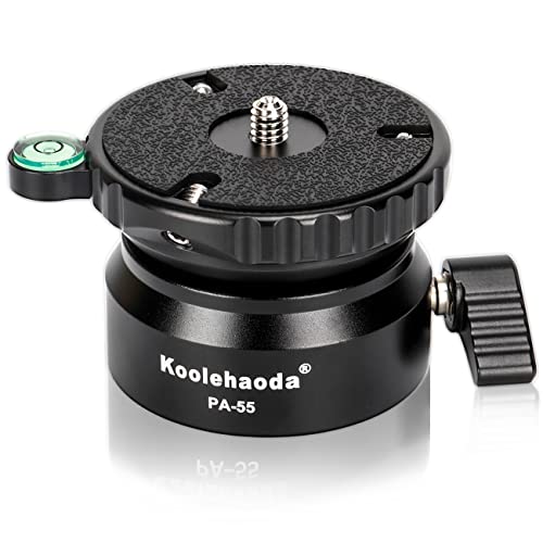 Koolehaoda PA-55 Nivelador de Cámara Base de Nivelación de Trípode, Inclinación de 15 °, con Rosca de 1/4" y Nivel de Burbuja Compensado para Canon, para cámaras Nikon y Cámara DSLR