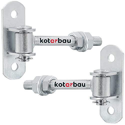 KOTARBAU® Juego de 2 bisagras de puerta ajustables M12. La solución perfecta para cualquier sistema de portería. Galvanizado regulable.