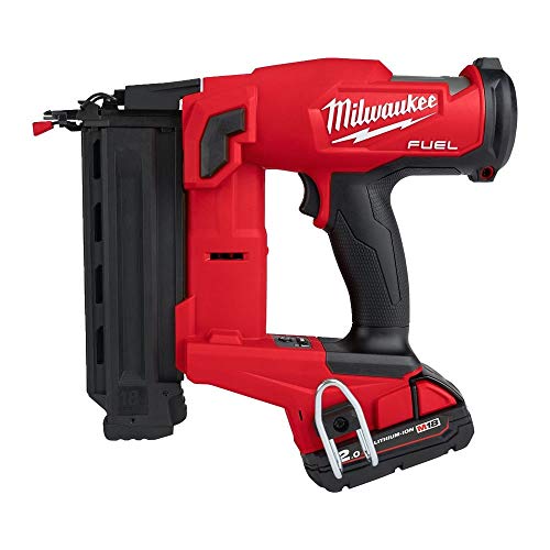 Milwaukee M18FN18GS-202X 18V Combustible 18V Acabado de calibre 18 Clavadora con baterías y cargador