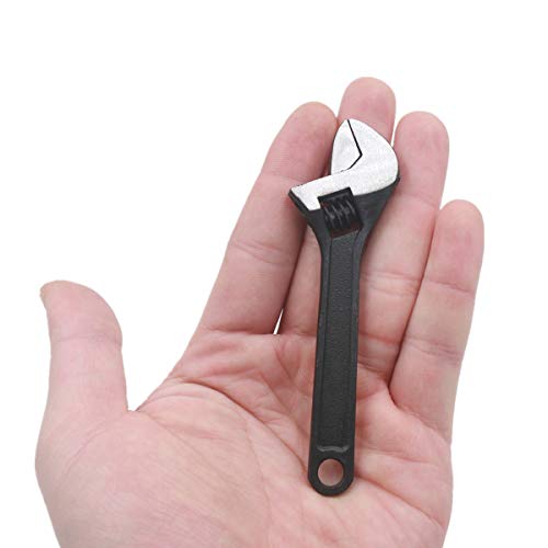 Mini llave ajustable, llave de mandíbula de acero pequeña de 4 pulgadas HATOOLHA® herramientas de llave de mano para industria y reparación de automóviles (negro)