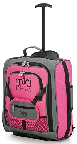 Minimax - Maleta para niños, Carro, Bolsa de Mano, Mochila con Bolsillo Frontal para Juguetes, muñecas, Oso de Peluche Rosa Rosa S