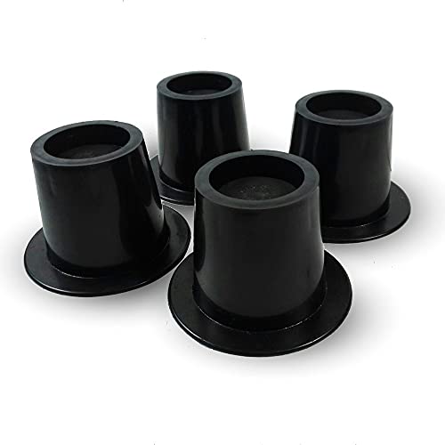 Mobiclinic, Conos de elevación de 10 cm, Elevador de mobiliario, Para cama, sofá o silla, Marca Española, Pack 4 unidades, Resistente, Práctico, Seguro, Antideslizante, Negro