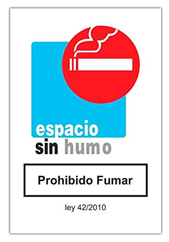 MovilCom® - Señal PROHIBIDO FUMAR ESPACIO SIN HUMO PVC 0,7mm 210X300mm Señal prohibición (ref.RD40052)