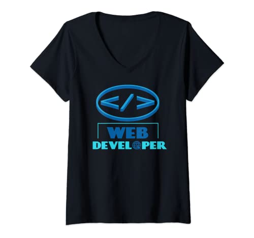 Mujer Sintaxis de codificación HTML Orgulloso desarrollador web de HTML Camiseta Cuello V