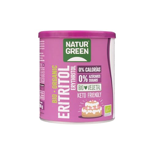 NaturGreen - Eritritol Bio, Edulcorante Natural, Orgánico, Ecológico, Sustutivo del Azúcar, Bajo indice Glucémico, 500 g