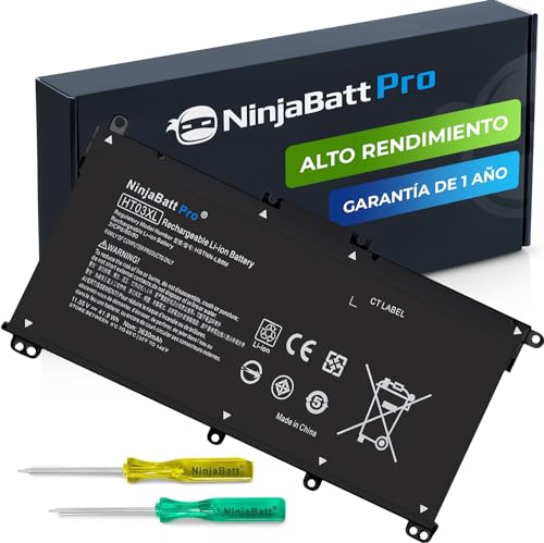 NinjaBatt Pro HT03XL L11119-855 Batería para HP Pavilion 15 - Compatible con 14-CE/14-CF/15-DB/15-CS/15-DA/15-DW/17-by/17-CA - Batería de reemplazo para portátil HP 15 - Potencia de Larga duración