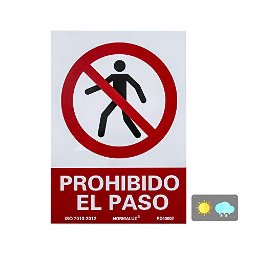 Normaluz RD40002 - Señal Prohibido El Paso PVC Glasspack 0,7mm 21x30 cm