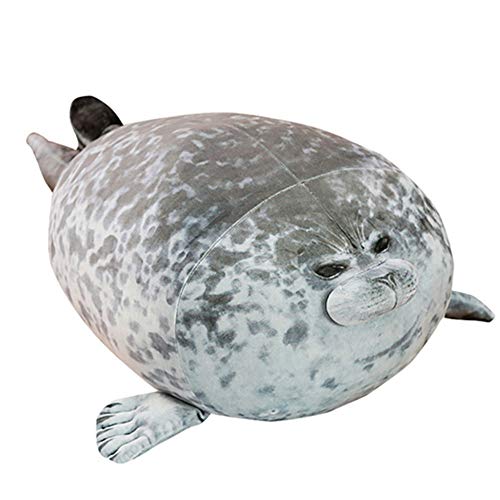 OUKEYI Bonita almohada de foca, peluche de algodón de peluche de animal de peluche encantador océano de peluche animal abrazando almohada cojín (15 pulgadas)