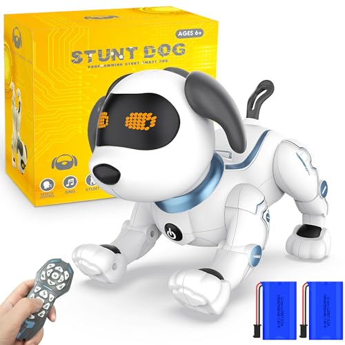 Perro robot, Perro Robot Inteligente Programable con Mando a distancia, Perro Juguete para cantar, bailar, interactivo controlado por voz para niños y niñas