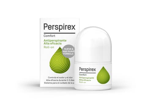 Perspirex ® Comfort | Desodorante Antitranspirante Axilas Roll on para pieles delicadas, duradero hasta 3 días | Controla el sudor y el olor cuidando tu piel | 20 Ml