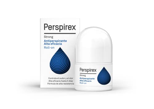 Perspirex ® | Strong | Desodorante Antitranspirante Axilas Roll On con Elevada Eficacia y Efectividad Anti Sudor hasta 5 días | Para Personas que Sufren de Sudoración Severa | 20 Ml