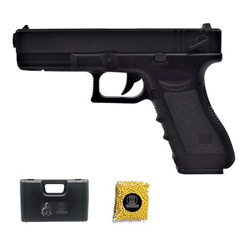 Pistola CM.030 G8 Negra eléctrica (6mm) | Arma Corta de Airsoft Tipo Glock 18 semiautomática + maletín y Bolas