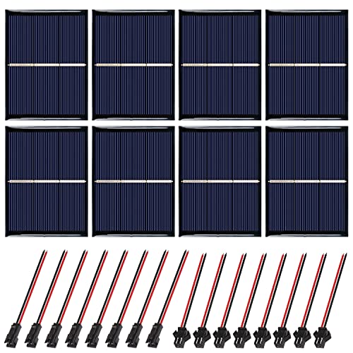 Placas Solares Pequeñas, Micro Mini Células de Panel Sola 1.5V 0.65W 80 X 60mm 8 Piezas para Energía de Energía Solar, Hogar DIY, Proyectos Científicos - Juguetes - Cargador de Batería