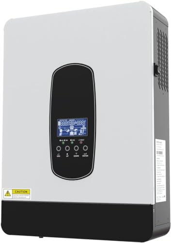 PMSUN Inversor Solar híbrido de 3 kW DC24 V a CA 230 V, inversor sinusoidal Puro Independiente de la Red con Cargador Solar MPPT de 80 A + Cargador de CA, máx. PV 3000 W DC130-430 V