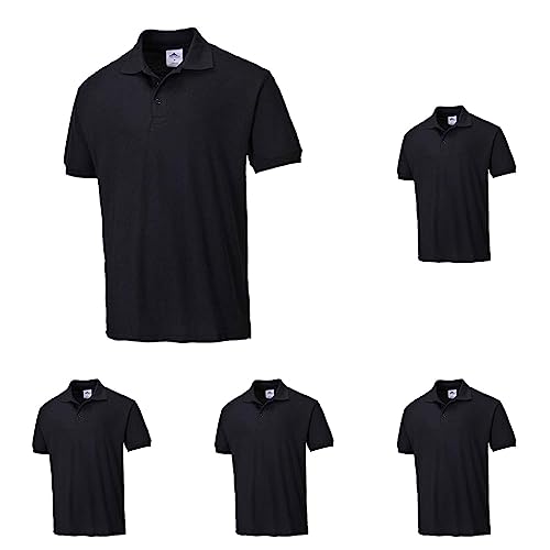 Portwest Polo Naples, Tamaño: XXXL, Color: Negro, B210BKRXXXL